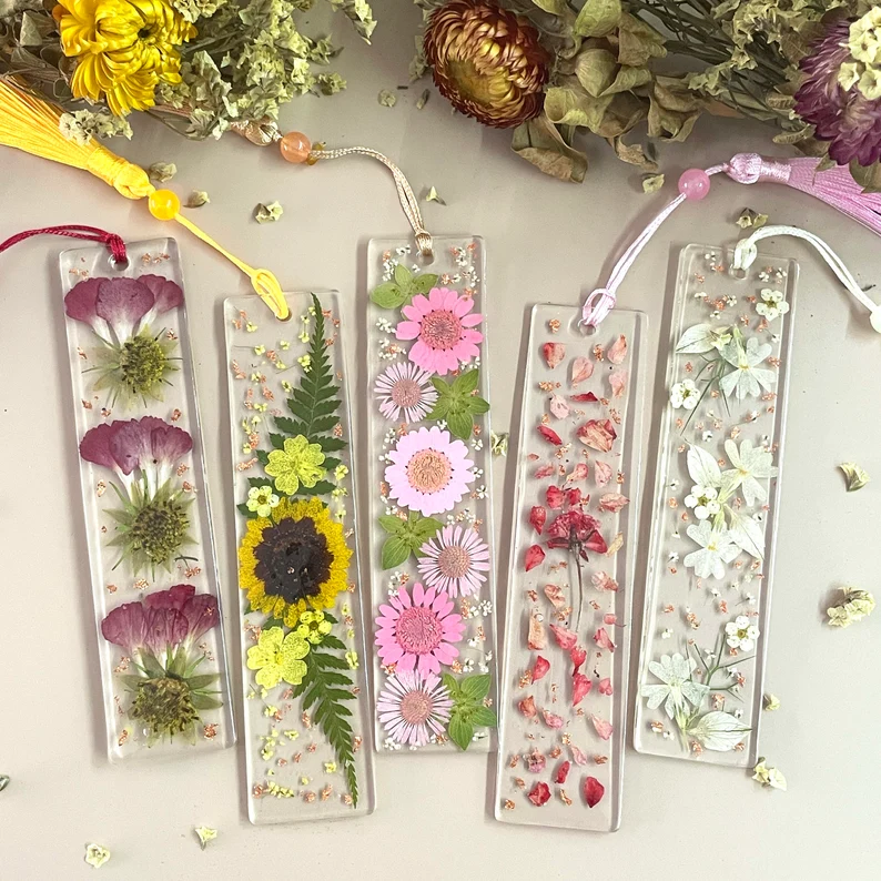 Pressed Flower Resin Bookmarks