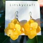 Real Hydrange Flower Earring